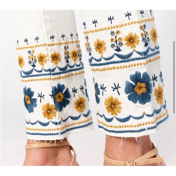 Driftwood‎ Colette Embroidered Crop Jeans Golden Gate - Picture 2 of 8